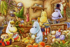 Moomin family cooking party