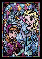 Anna and Elsa stained glass