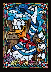 Donald Duck in stained glass
