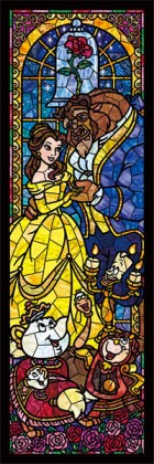 Beauty and the Beast stained glass