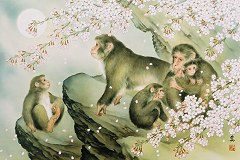Moon and five monkeys