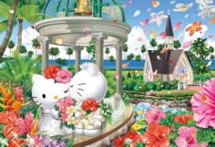 Hello Kitty Hawaiian wedding