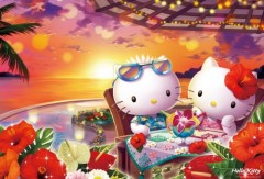 Hello Kitty tropical sunset