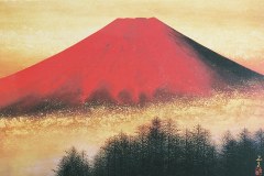 Red Fuji at dawn