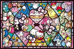 Sanrio characters in stained glass
