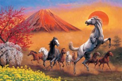 Mount Fuji horses