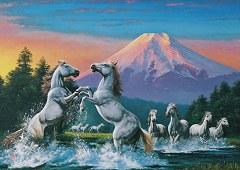 Mt Fuji horses