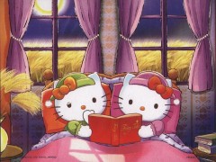 Hello Kitty's bedtime reading