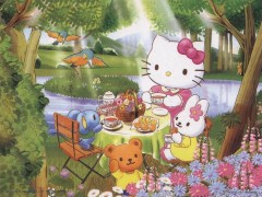 Hello Kitty teatime in the woods